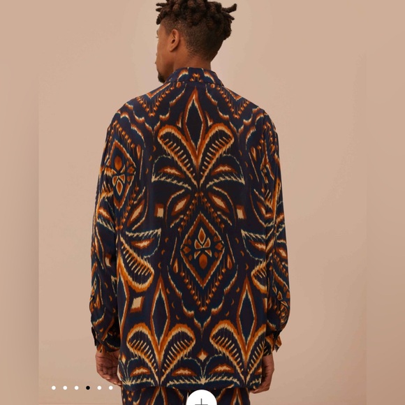 Farm Rio Blue Pineapple Ikat Shirt - Picture 7 of 10